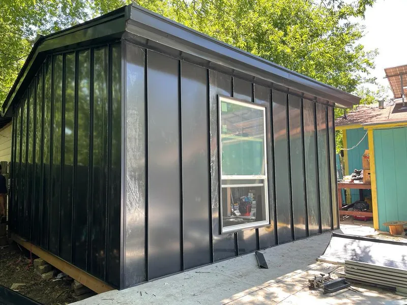 Black standing seam metal wall panels for Metal Roof Installation in South Amboy